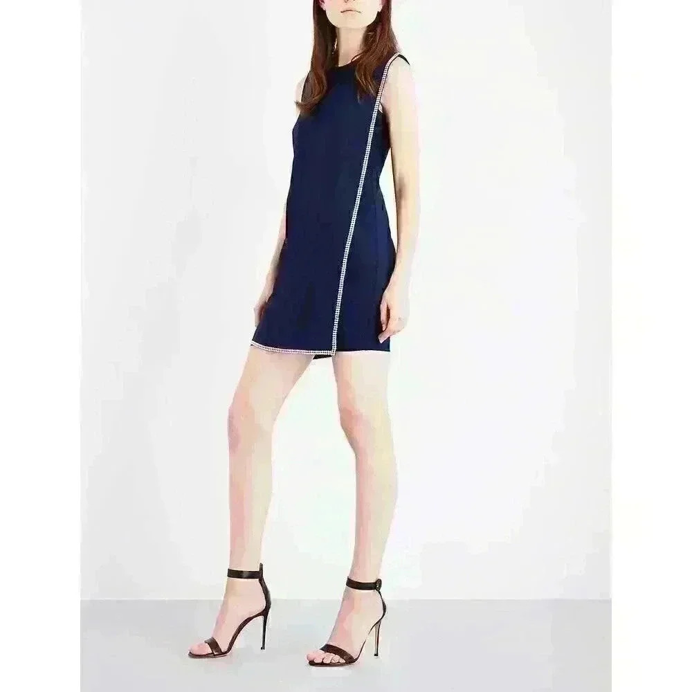 Ted Baker Black Tunic Dress Embellished Double Layer Size 6